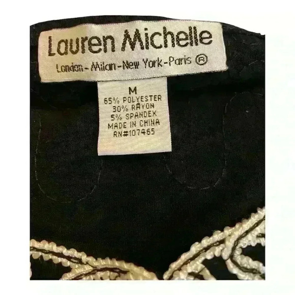 Lauren Michelle Women's Black Embroidered Cardigan Sweater Size M - Picture 3 of 6